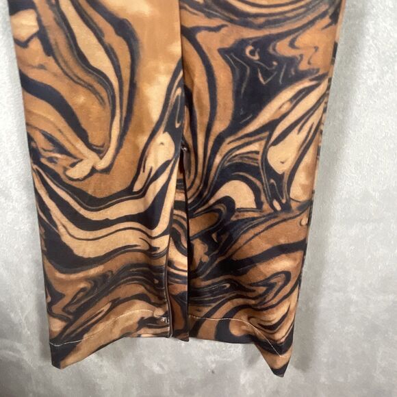 House Of Sunny Mahogany Paradise Party Brown Black‎ Pants Flare Pants Women SZ 4 - Picture 7 of 11